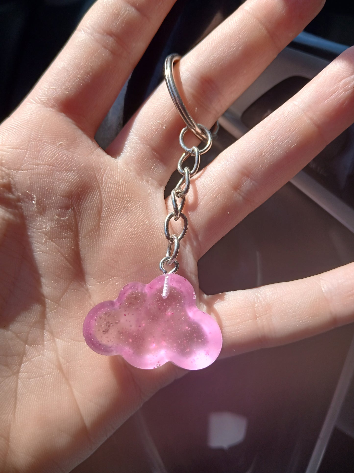 Purple glitter clouds