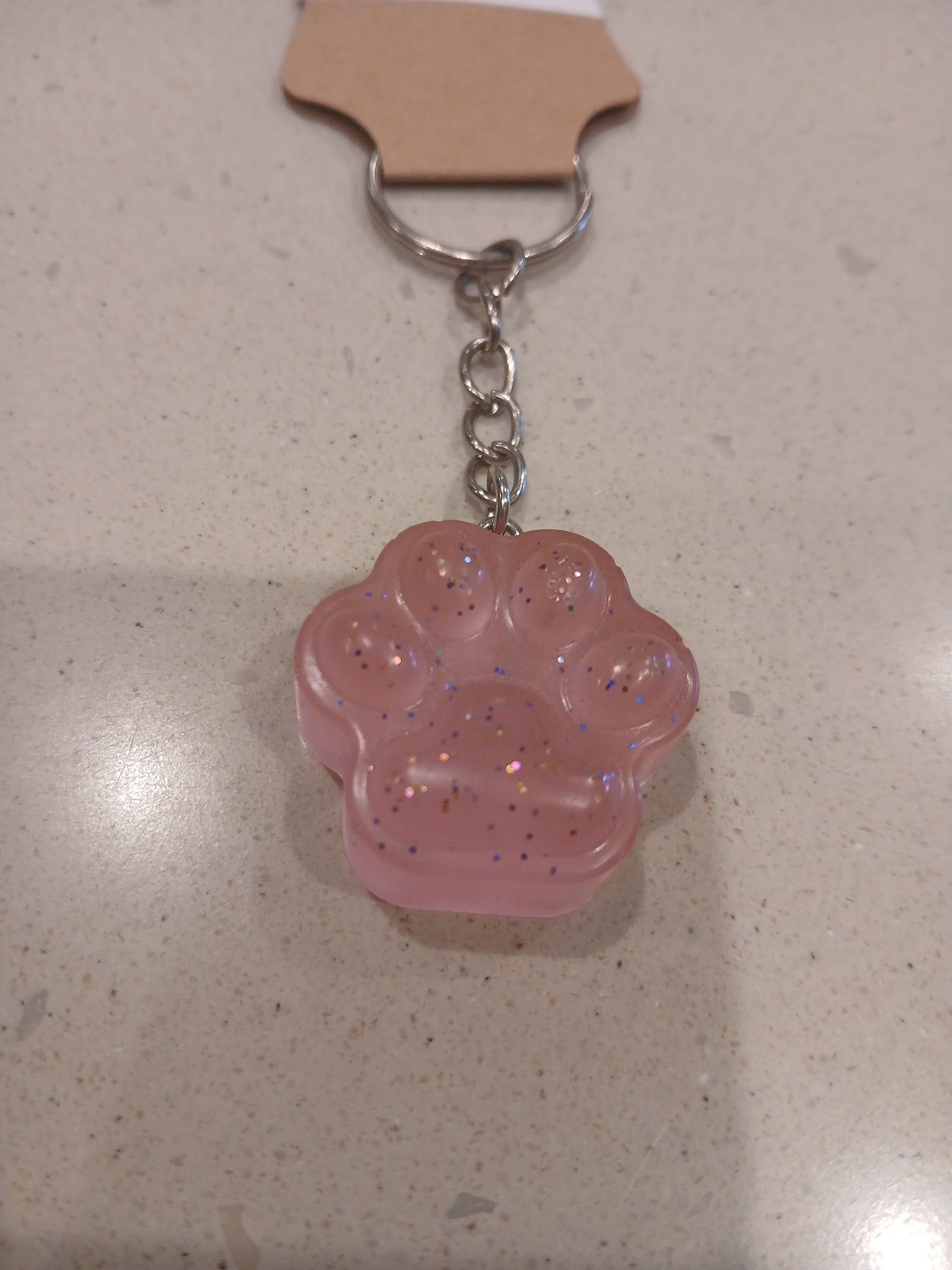 Glitter Paw Keychains