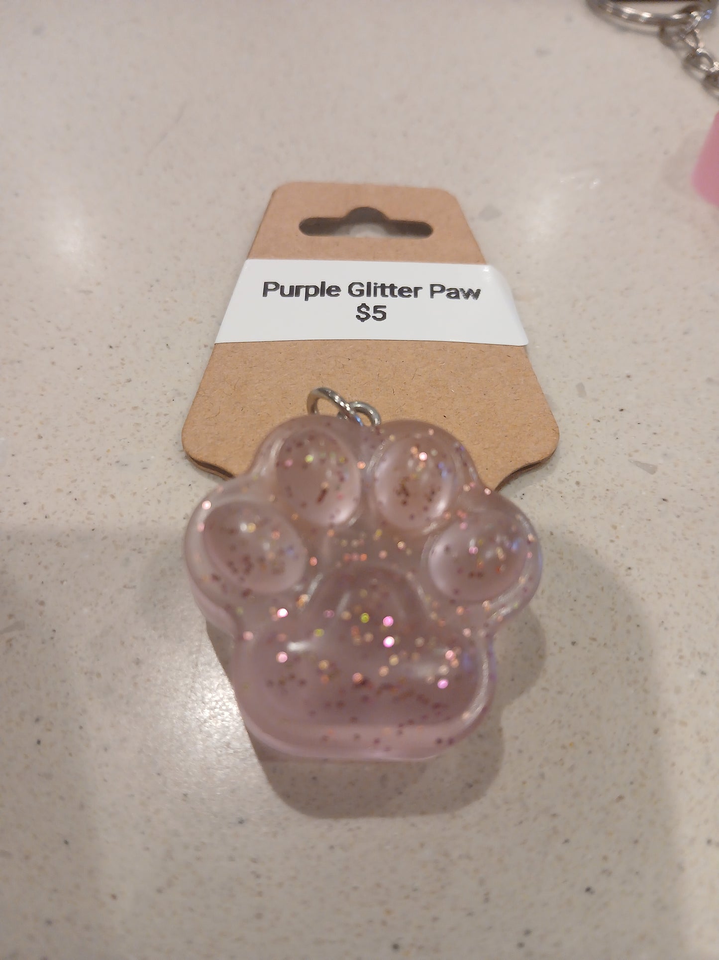 Glitter Paw Keychains