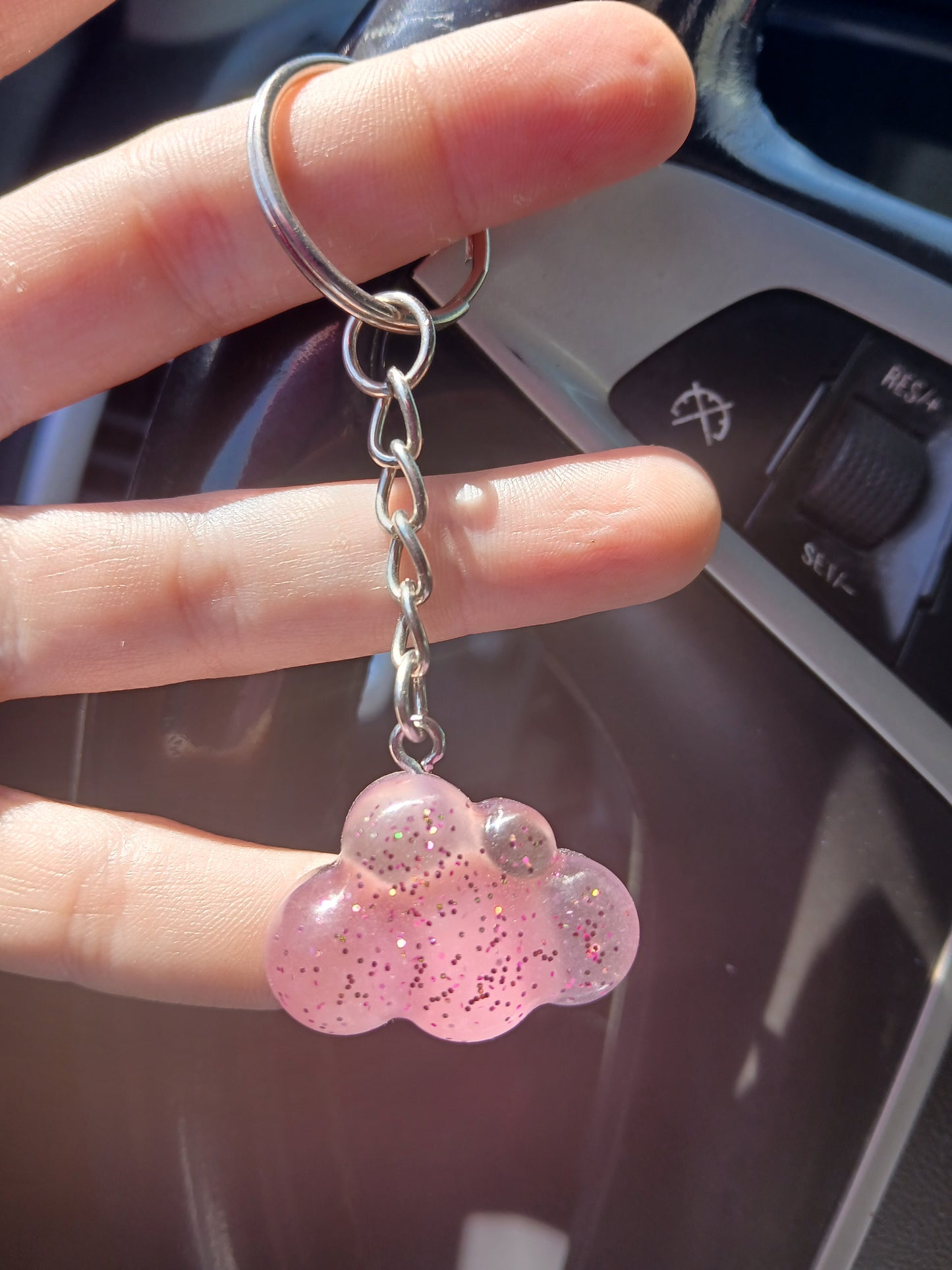 Purple glitter clouds