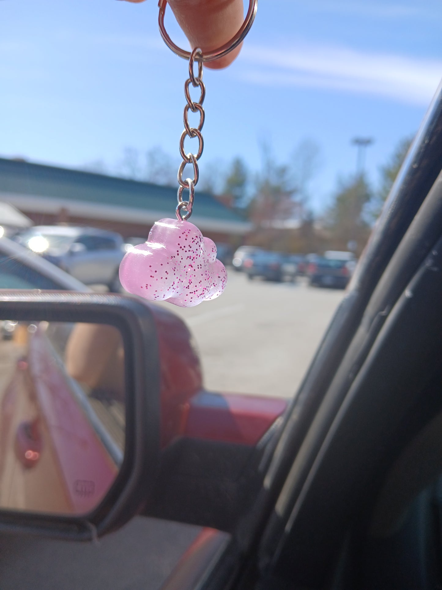 Purple glitter clouds